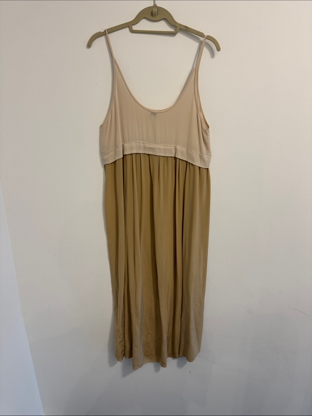 Wilfred Two-Tone Cream and Tan Spaghetti Strap Maxi Dress - Picture 2 of 3